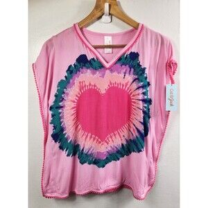 Girls Cat & Jack Heart Swim Cover Up S (6/6X)  NWT